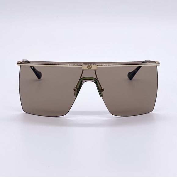 NEW GUCCI UNISEX BROWN MASK SUNGLASSES GUCCI GG1096S 002 - Picture 3 of 5